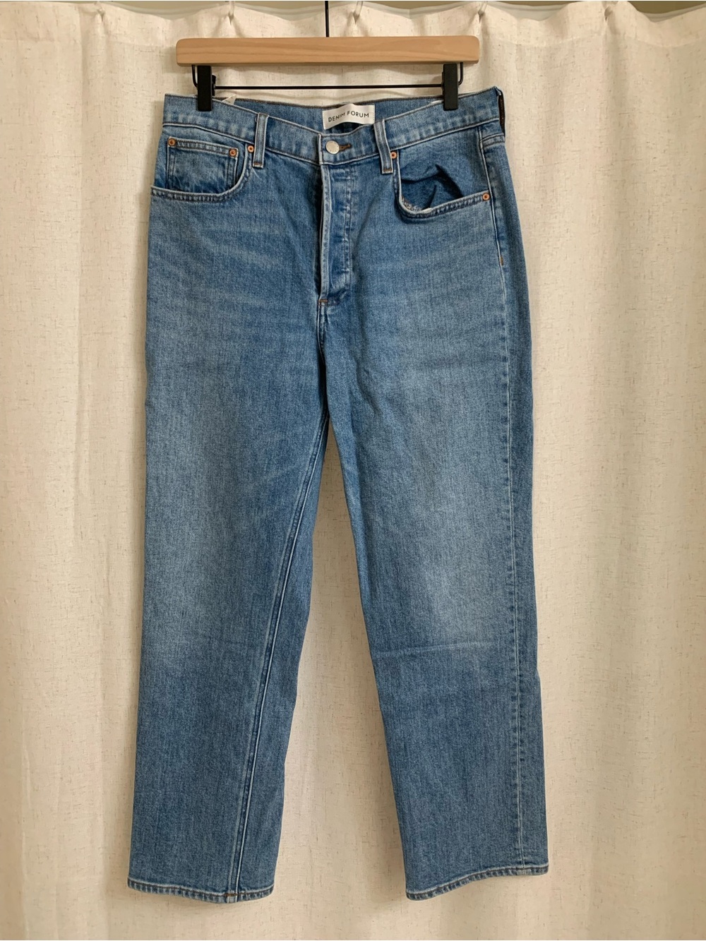Denim Forum Aritzia Organic Cotton Arlo Women's Light Blue Straight-Leg Jeans 31